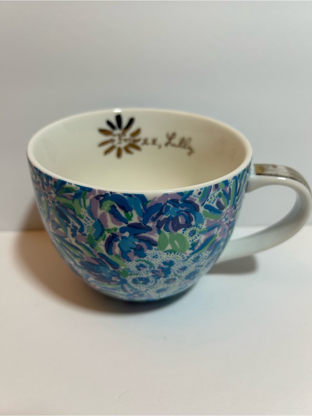 Lily Pulitzer Floral Blue Ceramic Cup - Picture 2 of 5